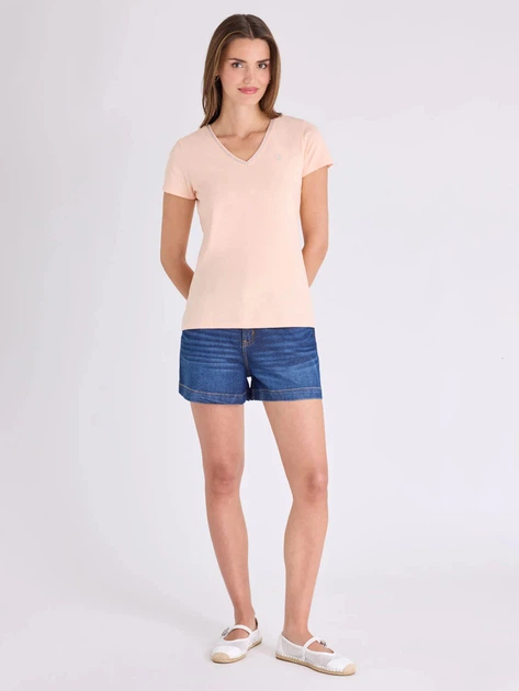 Футболка бавовняна жіноча U.S. Polo Assn 216607-1H00A (PEACH FLUFF) S Персикова (786662549841) - зображення 3