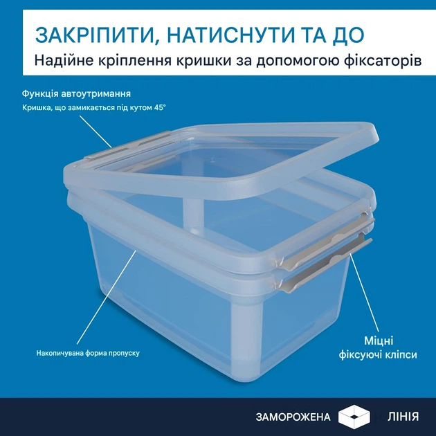 Контейнери з кришками 1,5 л комплект 12 шт, прозорі лотки для їжі, судки для зберігання штабельовані пластикові для холодильника - зображення 4
