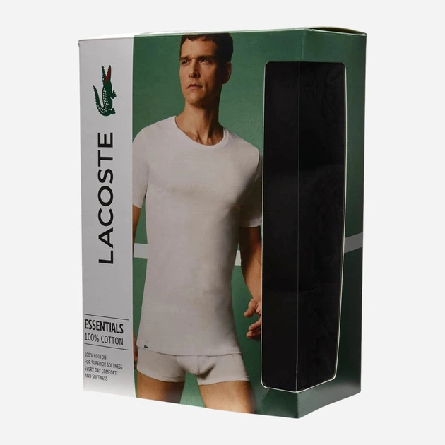 Набор нательных футболок мужских Lacoste 152996268 S 3 шт Черный (1159864837) - Фото 6 Набор нательных футболок мужских Lacoste 152996268 S 3 шт Черный (1159864837) - изображение 6