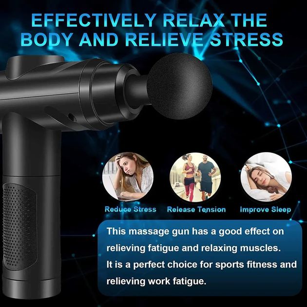 Вібраційний ударний м'язовий масажер Massage Gun Zerolia (30 швидкостей і сенсорний РК-екран) - изображение 2