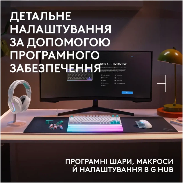 Клавіатура Logitech G512 X 75 Mechanical Tactile White (920-013955) - изображение 14