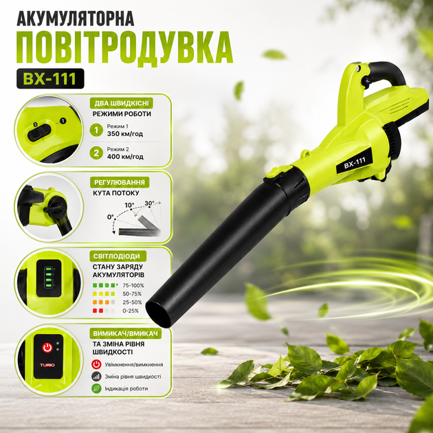 Акумуляторна повітродувка BX-111 - зображення 4