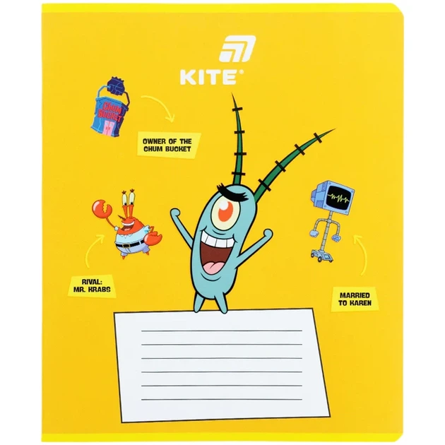 Тетрадь школьная Kite Sponge Bob SB26-234, 12 листов, линия - Фото 5 Тетрадь школьная Kite Sponge Bob SB26-234, 12 листов, линия - изображение 5