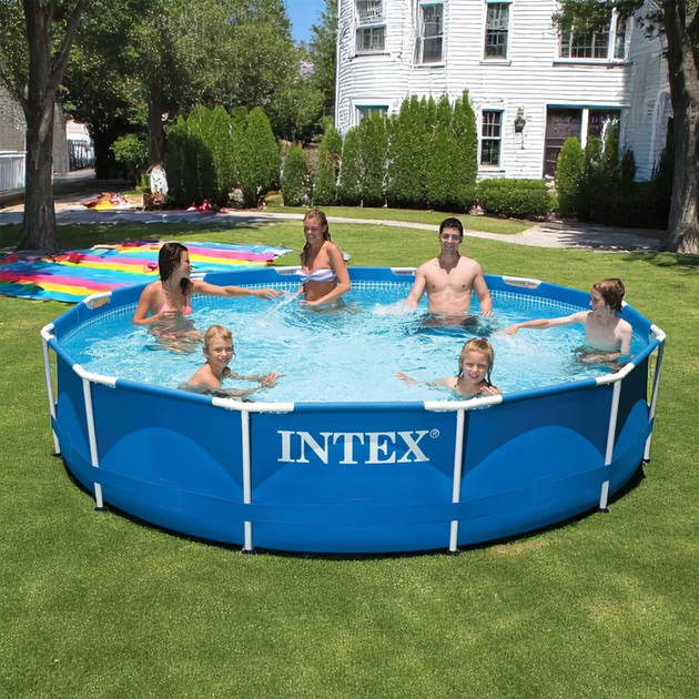 Каркасный бассейн Intex 28210 366х76 см. Metal Frame Pool Круглый бассейн 6503 л для дачи двора и семейного отдыха - изображение 3