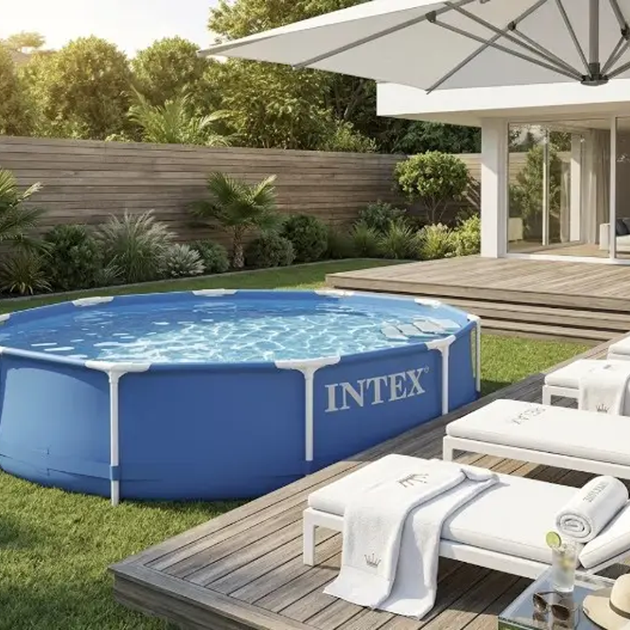 Каркасный бассейн Intex 28202 305х76 см. Metal Frame Pool Круглый бассейн 4485 л с фильтр-насосом для дачи - изображение 4