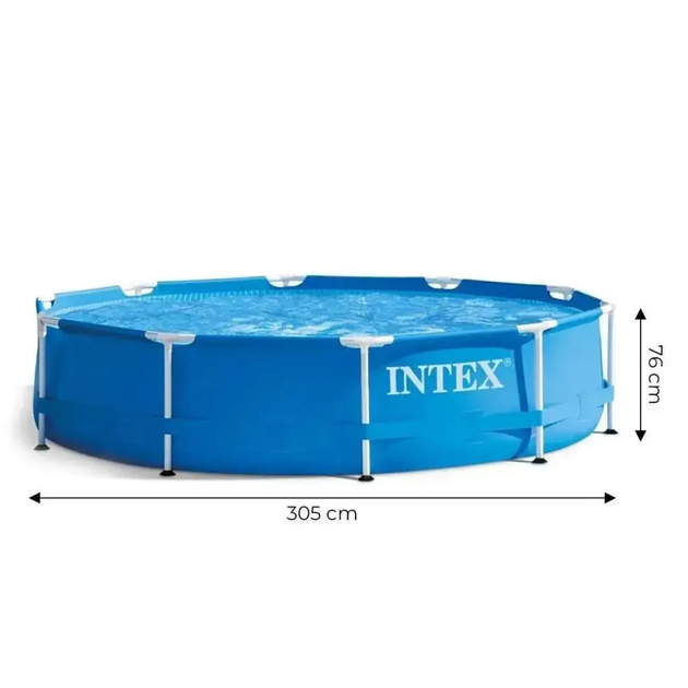 Каркасный бассейн Intex 28202 305х76 см. Metal Frame Pool Круглый бассейн 4485 л с фильтр-насосом для дачи - изображение 14