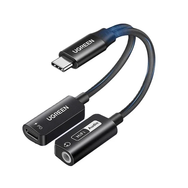 Адаптер UGREEN USB Type-C → 3.5 мм AUX+зарядка PD 60W с DAC аудио-чипом, переходник для наушников и зарядки, звуковая карта 2 в 1 - Фото 1 Адаптер UGREEN USB Type-C → 3.5 мм AUX+зарядка PD 60W с DAC аудио-чипом, переходник для наушников и зарядки, звуковая карта 2 в 1 - изображение 1