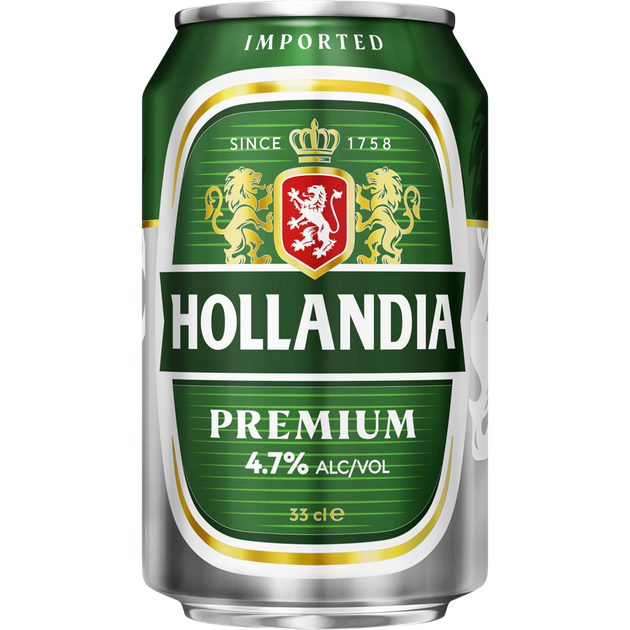 Упаковка пива Hollandia Premium світле фільтроване 4.7% 0.33 л x 24 шт (8714800007207) - Фото 2 Упаковка пива Hollandia Premium світле фільтроване 4.7% 0.33 л x 24 шт (8714800007207) - зображення 2