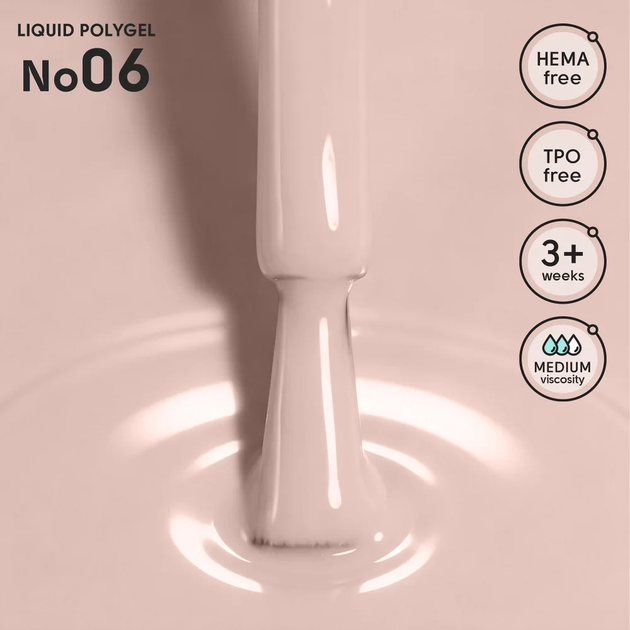 Жидкий полигель для ногтей 06 Liquid PolyGel Shelly 12 мл 4823109413993 - изображение 2