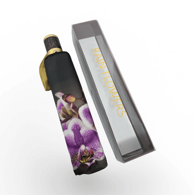 Жіноча парасоля-автомат Rain Flowers 9 спиць карбон подарункова упаковка R01070F6 - зображення 2