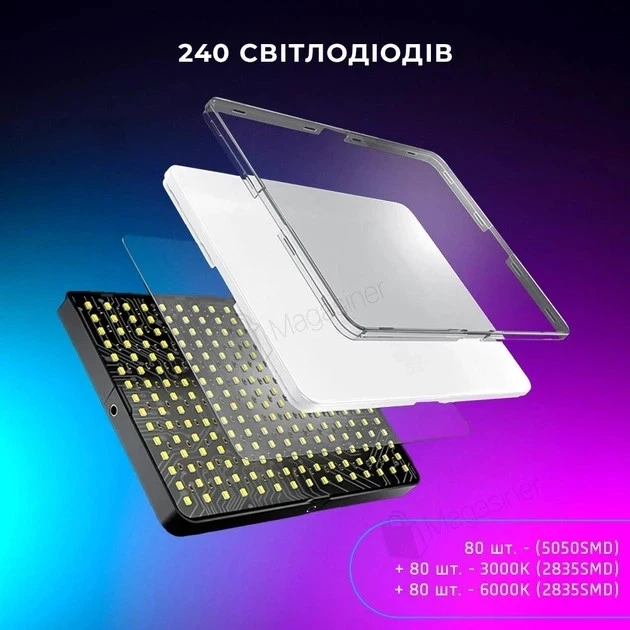 LED лампа для фото та відеозйомки D LED F99 B111013 - зображення 4