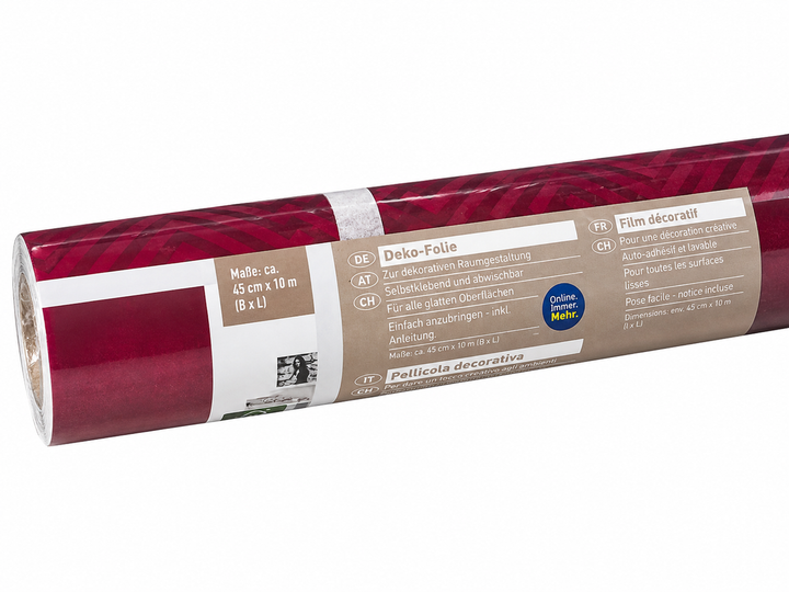 Самоклеящаяся декоративная пленка Livarno Home Deko-Folie 45×10 м, бордовый геометрический узор - изображение 2