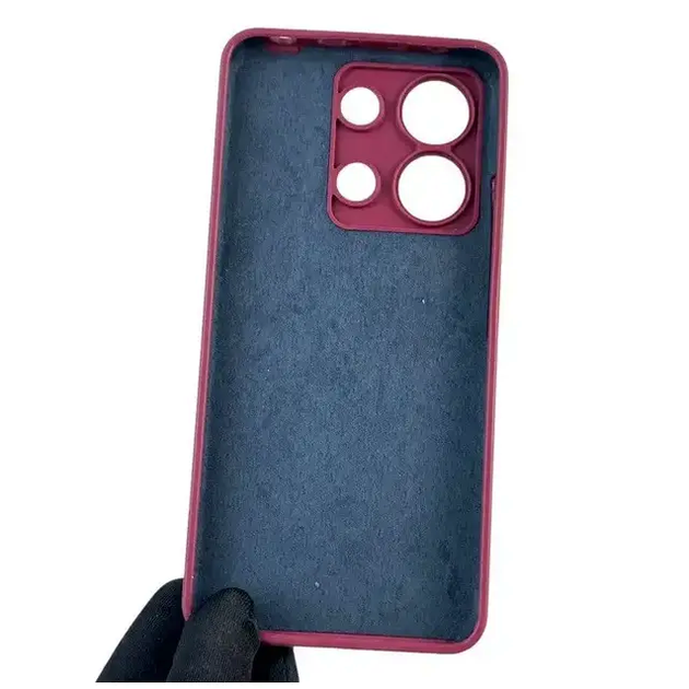 Силиконовый чехол для Xiaomi Redmi Note 13 противоударный защита от падений цвет Maroon - изображение 3