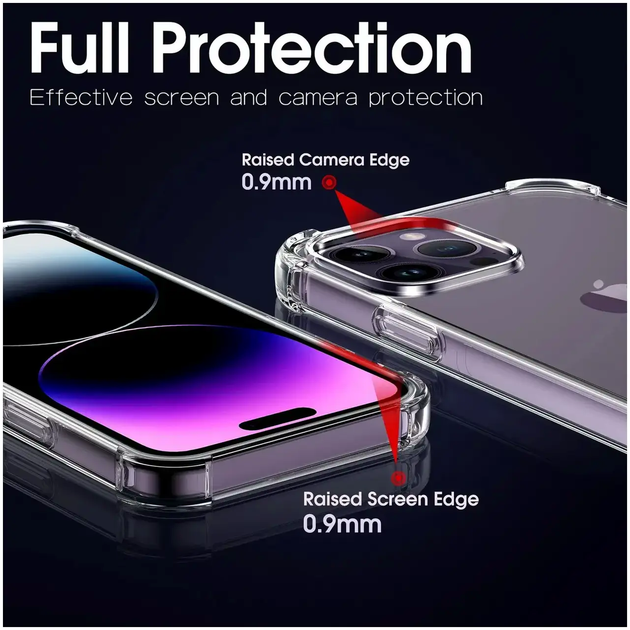 Чехол противоударный для iPhone 15 Pro Max прозрачный защита от ударов и царапин - изображение 3