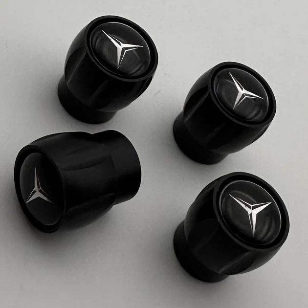 Защитные металлические колпачки на ниппель подарочный набор (мерседес) Mercedes черные - изображение 5