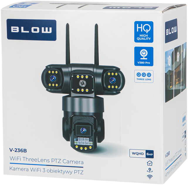 Kamera IP Blow WiFi 6MP V380 Black (5900804153627) - obraz 4