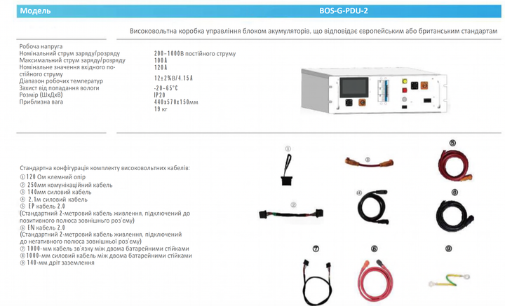 BMS Контроллер Deye BOS-G-PDU-2 (Pro) - изображение 3