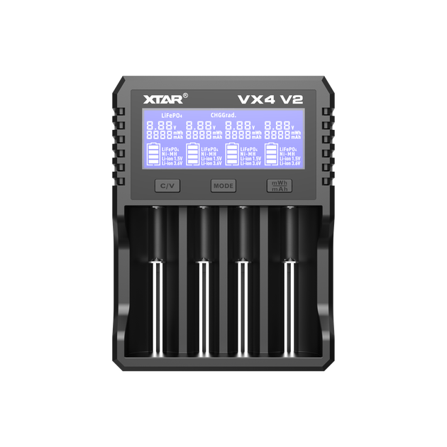 Универсальное ЗУ Xtar VX4 V2 KT, 4 канала, Li-1.5/Ni-Mh/Li-ion/LiFePO4, Test, QC/PD USB-C, LCD, Box - изображение 3