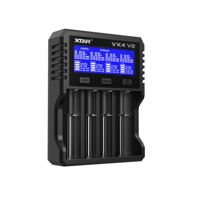Универсальное ЗУ Xtar VX4 V2 KT, 4 канала, Li-1.5/Ni-Mh/Li-ion/LiFePO4, Test, QC/PD USB-C, LCD, Box - изображение 5