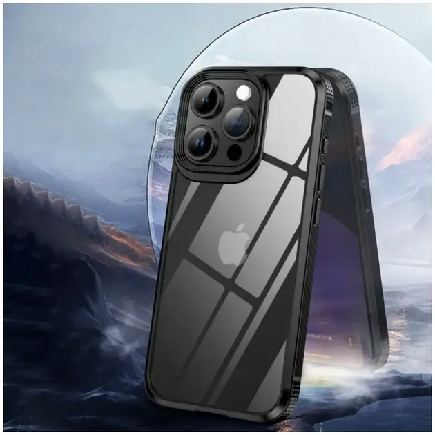 Чехол противоударный для iPhone 14 Pro Max черный силиконовый защита от падений и царапин - изображение 4