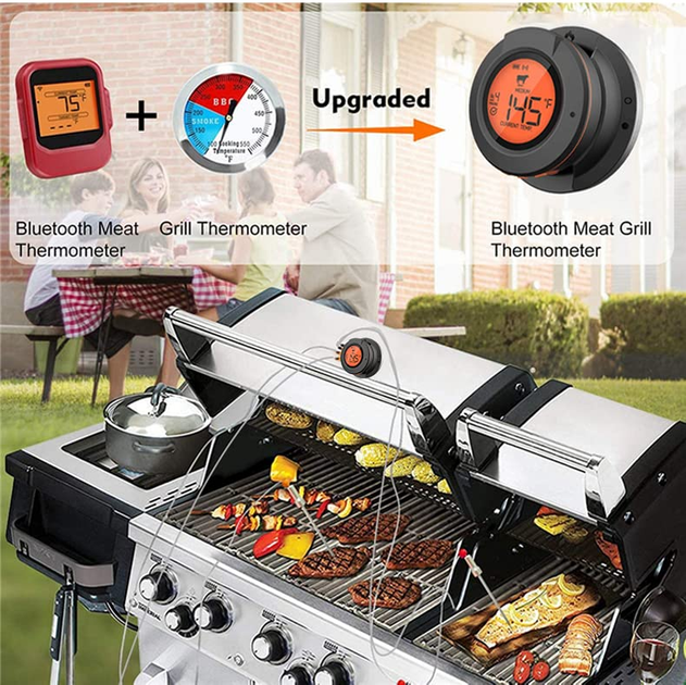 Беспроводной Bluetooth термометр для гриля и мяса Kamado BONO (GRILLI 555501) с LCD-экраном и 2 щупами - Фото 7 Беспроводной Bluetooth термометр для гриля и мяса Kamado BONO (GRILLI 555501) с LCD-экраном и 2 щупами - изображение 7