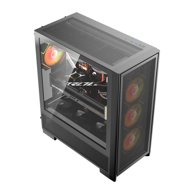 Корпус компьютерный Darkflash Airnova + 3 вентилятора Black (AIRNOVA BLK +3F) - изображение 3