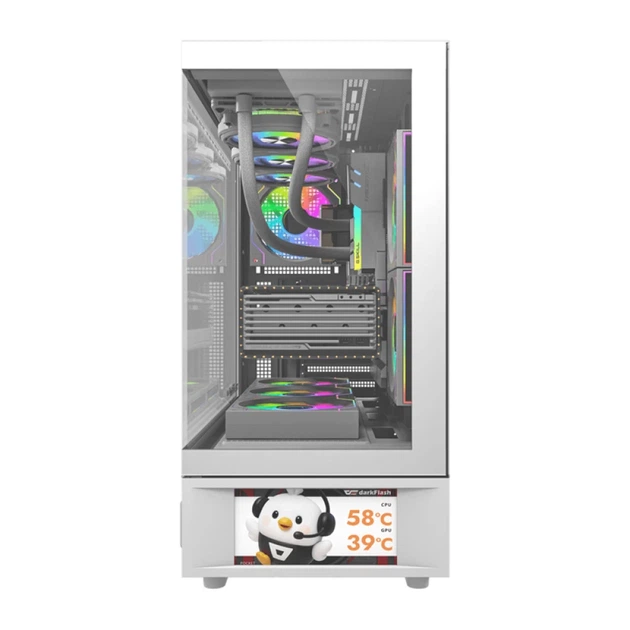 Корпус компьютера DarkFlash DS950V White с дисплеем + 6 вентиляторов - изображение 3