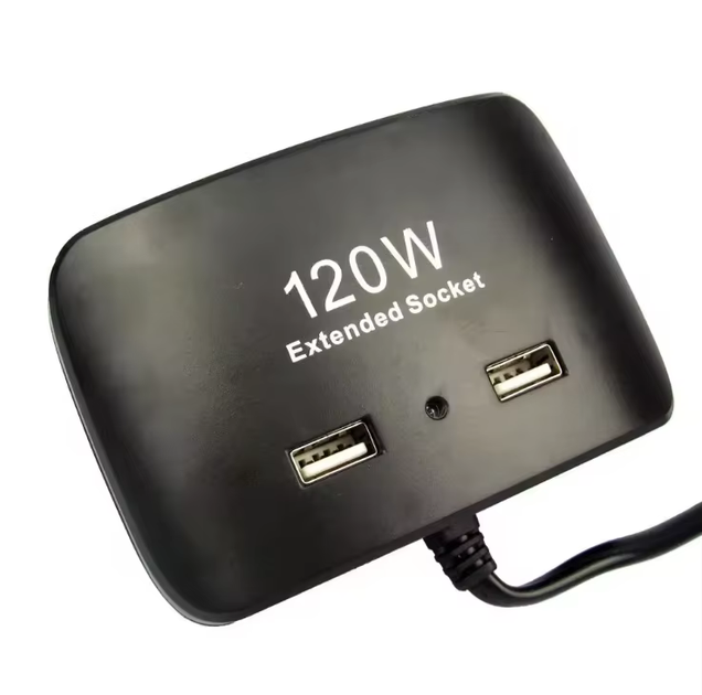 Автомобільний розгалужувач прикурювача 120W 3 гнізда 2 USB 12V/24V (2332) - зображення 3