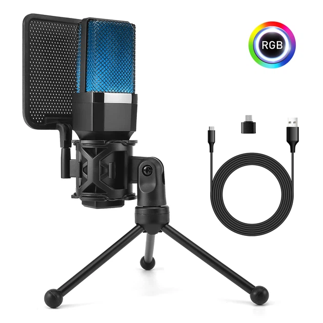 USB конденсаторний мікрофон X1S з RGB-підсвіткою та шумозаглушенням (788963) - изображение 3