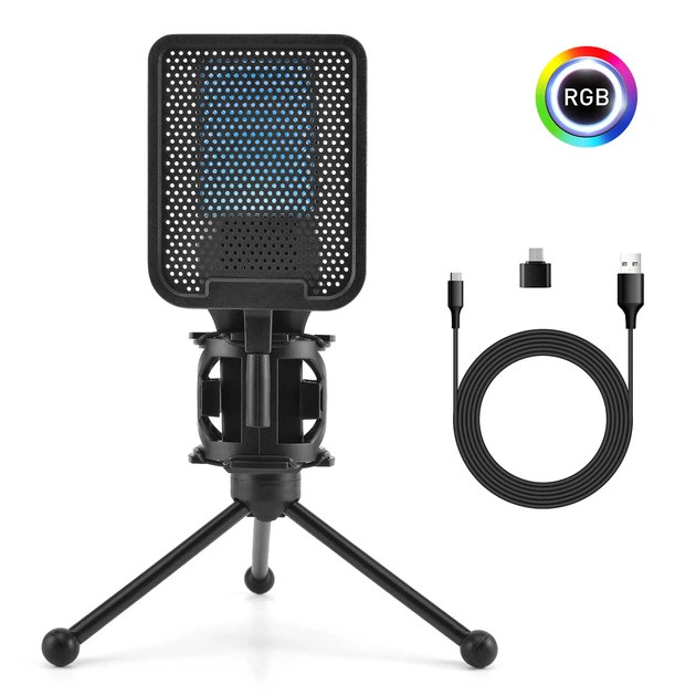 USB конденсаторний мікрофон X1S з RGB-підсвіткою та шумозаглушенням (788963) - изображение 4