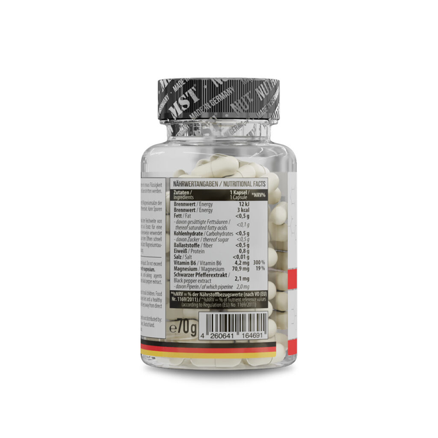 Магній таурат MST Magnesium Taurate + Vitamin B6 60 капсул, тауринат магнію з B6 - зображення 2
