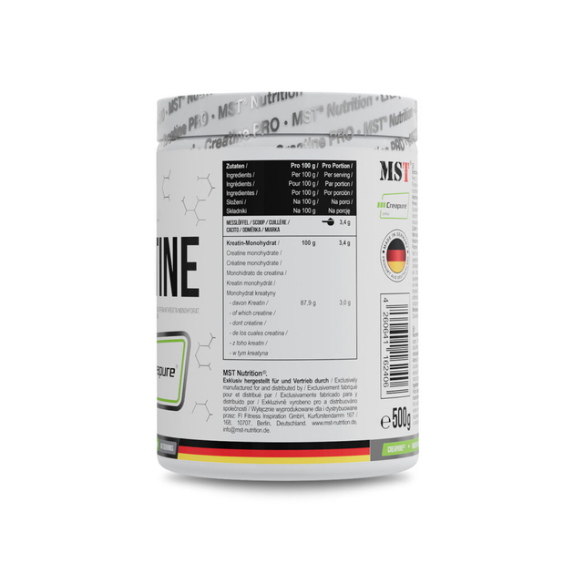 Креатин MST Creatine PRO with Creapure 500 г, без вкуса, моногидрат креатина - изображение 2