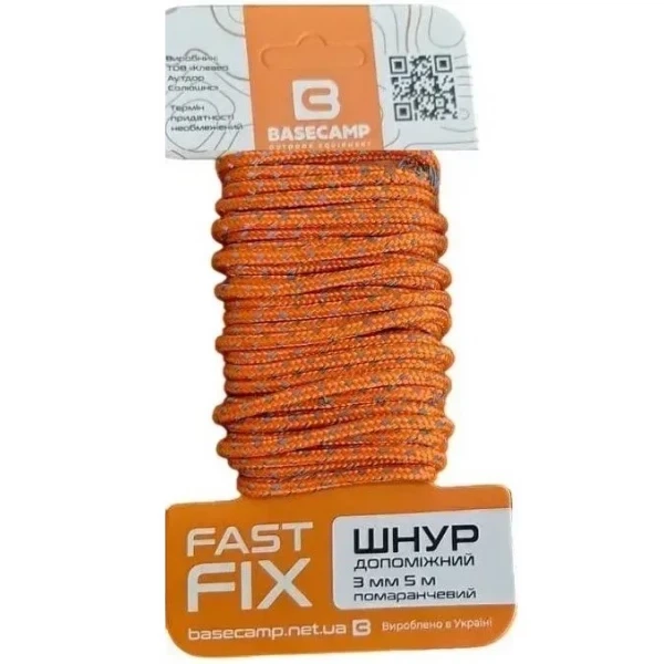 Шнур вспомогательный Base Camp Whipcord 3 мм 5 м Orange (1033-BCP 66120) - Фото 1 Шнур вспомогательный Base Camp Whipcord 3 мм 5 м Orange (1033-BCP 66120) - изображение 1