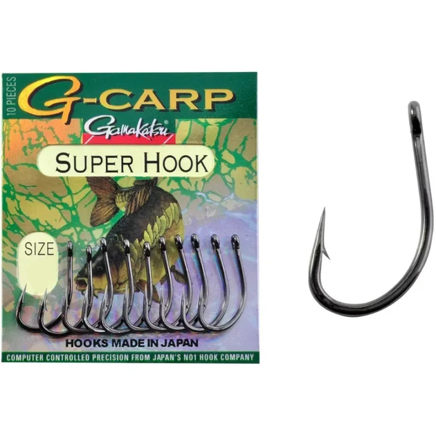 Гачок короповий Gamakatsu G-Carp Super №2 (10шт/уп) black - Фото 1 Гачок короповий Gamakatsu G-Carp Super №2 (10шт/уп) black - зображення 1