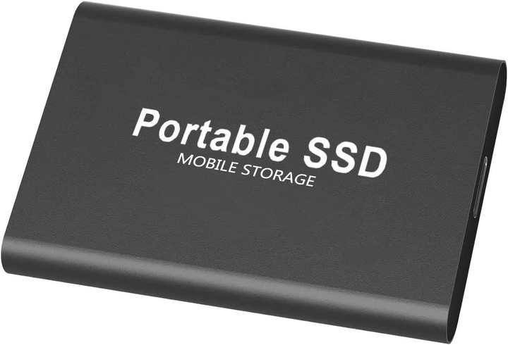 Внешний жесткий диск Портативный SSD 2TB USB 3.1 Type-C, противоударный алюминиевый накопитель черный - изображение 4