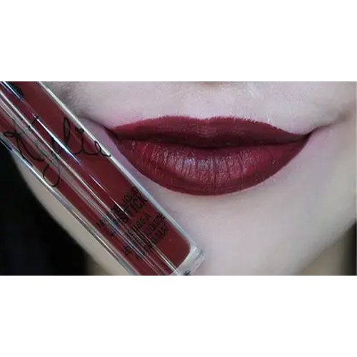 Жидкая матовая помада для губ Kylie 8611 Bordeaux с контурным карандашом 2в1 - изображение 3