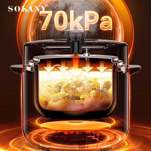 Мультиварка-скороварка с чашей с антипригарным покрытием 1000Вт 7л Sokany SK-07055 (12) - изображение 2