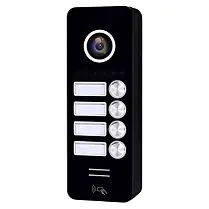 Виклична панель домофону з вбудованим зчитувачем карток SEVEN CP-7504/4 RFID black - Фото 2 Виклична панель домофону з вбудованим зчитувачем карток SEVEN CP-7504/4 RFID black - зображення 2