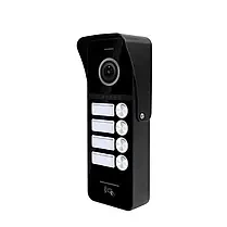 Виклична панель домофону з вбудованим зчитувачем карток SEVEN CP-7504/4 RFID black - Фото 3 Виклична панель домофону з вбудованим зчитувачем карток SEVEN CP-7504/4 RFID black - зображення 3
