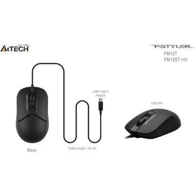 Мышка A4Tech FM12T USB Black (4711421990202) - Фото 9 Мышка A4Tech FM12T USB Black (4711421990202) - изображение 9