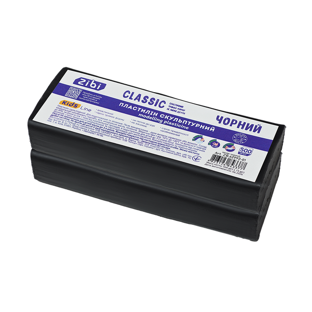 Пластилин скульптурный CLASSIC ZiBi 500 г черный (ZB.62992-01) - изображение 2