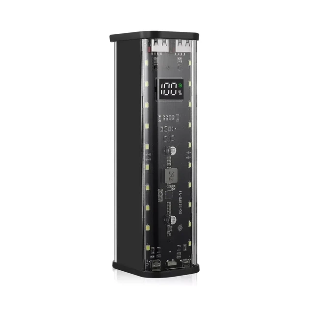 Корпус для повербанка 45W на 8 аккумуляторов 18650 быстрая зарядка QC4.0+ PD3.0 VOOC PPS Type-C 2xUSB с дисплеем и LED фонарем - изображение 5