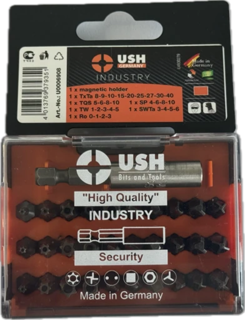 Набор бит USH Industry 1/4" TORX HEX SPANNER TRI-WING TORQ с держателем 31 предмет U0006908 - Фото 1 Набор бит USH Industry 1/4" TORX HEX SPANNER TRI-WING TORQ с держателем 31 предмет U0006908 - зображення 1