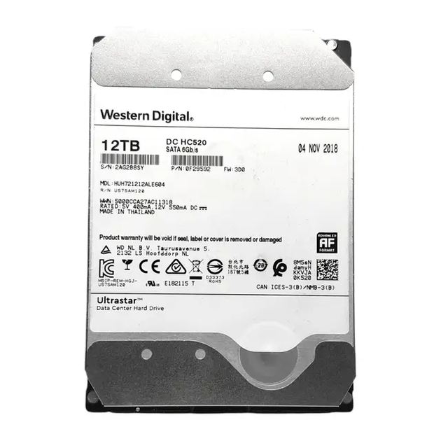 Жесткий диск Western Digital Ultrastar He12 12Tb 7200 об/хв SATA 6 Gbit/s (HUH721212ALE604 / 0F30146) - Б/У - Фото 1 Жесткий диск Western Digital Ultrastar He12 12Tb 7200 об/хв SATA 6 Gbit/s (HUH721212ALE604 / 0F30146) - Б/У - изображение 1