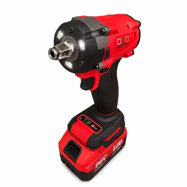 Набор аккумуляторного инструмента Krafftec Germany PRO 2в1 96V 8Ah ударная дрель шуруповерт и гайковерт с двумя аккумуляторами в пластиковом кейсе - изображение 7