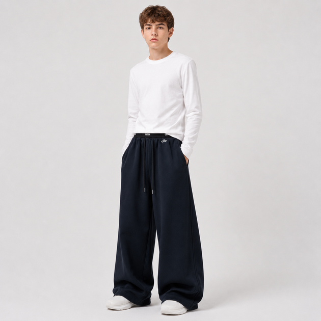 Штани спортивні KDBB підліткові широкі baggy, Темно-синій, 146 - Фото 2 Штани спортивні KDBB підліткові широкі baggy, Темно-синій, 146 - зображення 2