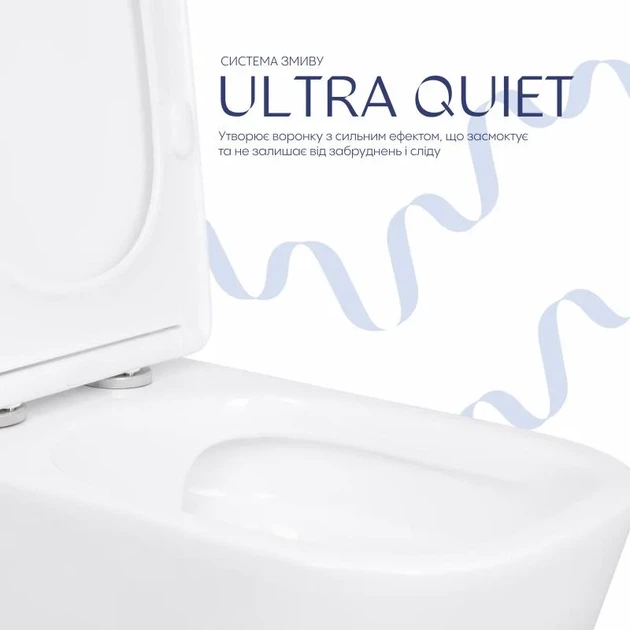 Унітаз підлоговий Qtap Stork Ultra Quiet безобідковий кераміка 630х350х805 мм Білий - зображення 5