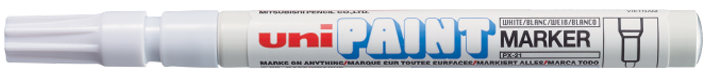 Маркер перманентный Uni Paint Белый 0.8-1.2 мм (PX-21.White) - Фото 1 Маркер перманентный Uni Paint Белый 0.8-1.2 мм (PX-21.White) - изображение 1