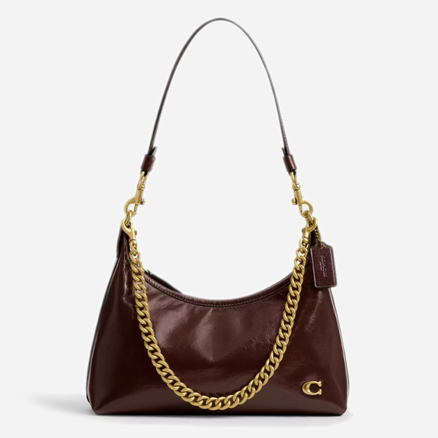 Сумка-багет женская из натуральной кожи средняя Coach Juliet Shoulder Bag 25 BG-COA-130 Коричневая (196395540143) - Фото 1 Сумка-багет женская из натуральной кожи средняя Coach Juliet Shoulder Bag 25 BG-COA-130 Коричневая (196395540143) - изображение 1