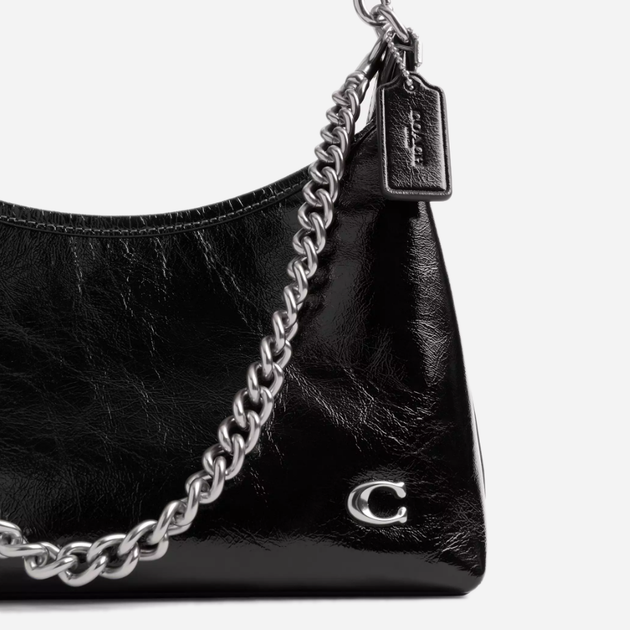 Сумка-багет женская из натуральной кожи средняя Coach Juliet Shoulder Bag 25 BG-COA-129 Черная (196395540167) - Фото 6 Сумка-багет женская из натуральной кожи средняя Coach Juliet Shoulder Bag 25 BG-COA-129 Черная (196395540167) - изображение 6